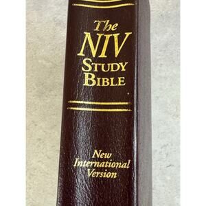 The NIV Study Bible Words of Christ in Red Letter Zondervan 1995 Bonded Leather